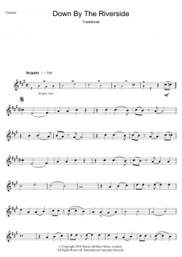 page one of Down By The Riverside (Clarinet Solo)