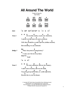 page one of All Around The World (Guitar Chords/Lyrics)