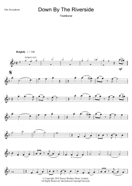 page one of Down By The Riverside (Alto Sax Solo)
