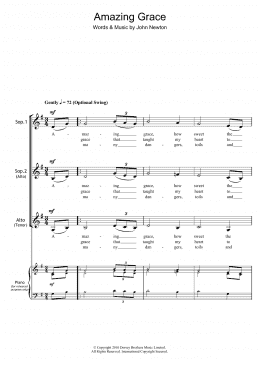 page one of Amazing Grace (arr. Barrie Carson Turner) (SSA Choir)