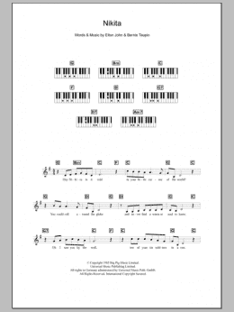 page one of Nikita (Piano Chords/Lyrics)