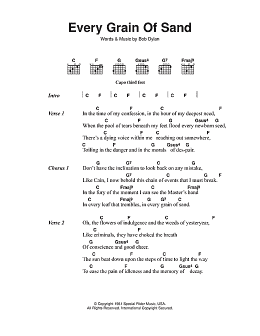 page one of Every Grain Of Sand (Guitar Chords/Lyrics)