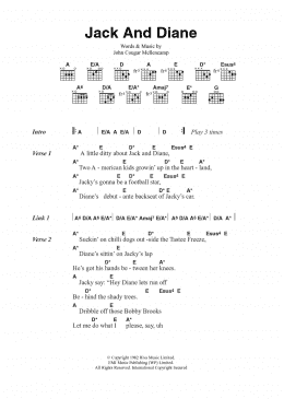 page one of Jack And Diane (Guitar Chords/Lyrics)