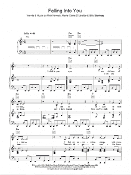 page one of Falling Into You (Piano, Vocal & Guitar Chords)