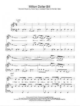 page one of Million Dollar Bill (Piano, Vocal & Guitar Chords)