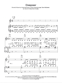 page one of Disappear (Piano, Vocal & Guitar Chords)