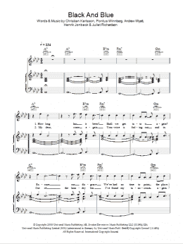 page one of Black & Blue (Piano, Vocal & Guitar Chords)