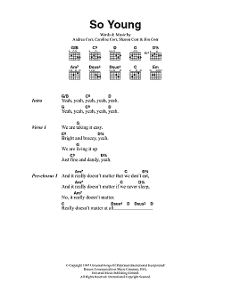 page one of So Young (Guitar Chords/Lyrics)