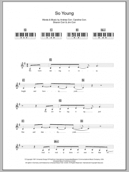 page one of So Young (Piano Chords/Lyrics)