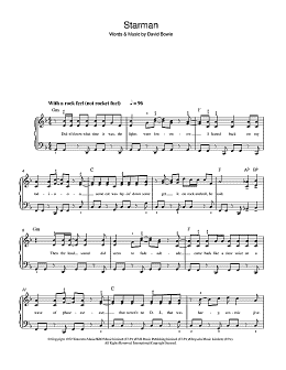 page one of Starman (Beginner Piano (Abridged))