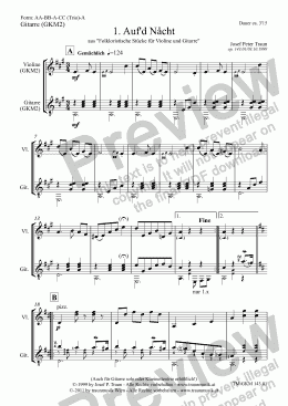 page one of Auf’d Nåcht (GKM2/Score & Parts)