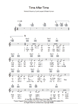 page one of Time After Time (Lead Sheet / Fake Book)