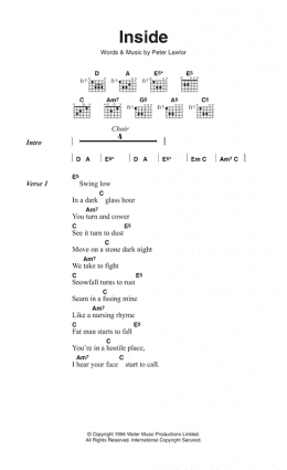 page one of Inside (Guitar Chords/Lyrics)