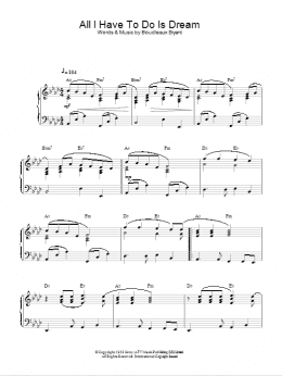 page one of All I Have To Do Is Dream (Piano Solo)