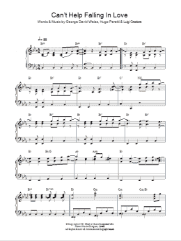page one of Can't Help Falling In Love (Piano Solo)