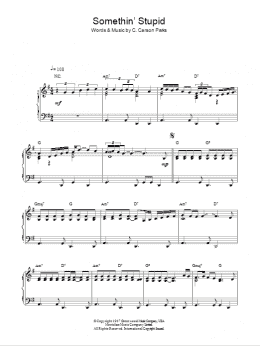 page one of Somethin' Stupid (Piano Solo)