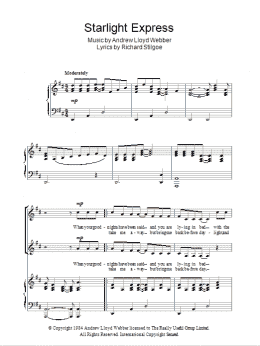 page one of Starlight Express (2-Part Choir)