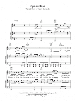 page one of Speechless (Piano, Vocal & Guitar Chords (Right-Hand Melody))