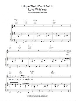 page one of I Hope That I Don't Fall In Love With You (Piano, Vocal & Guitar Chords)