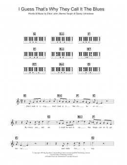 page one of I Guess That's Why They Call It The Blues (Piano Chords/Lyrics)