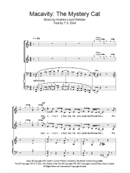 page one of Macavity: The Mystery Cat (from Cats) (2-Part Choir)
