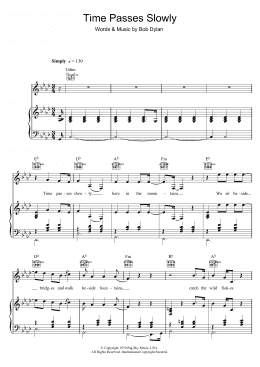 page one of Time Passes Slowly (Piano, Vocal & Guitar Chords)