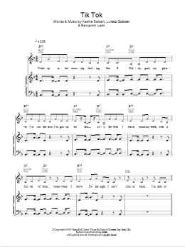 page one of Tik Tok (Piano, Vocal & Guitar Chords)