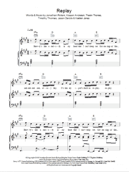 page one of Replay (Piano, Vocal & Guitar Chords)