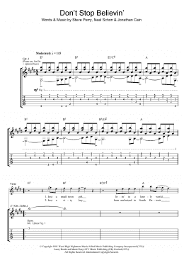 page one of Don't Stop Believin' (Guitar Tab)