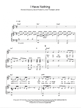 page one of I Have Nothing (Piano, Vocal & Guitar Chords (Right-Hand Melody))