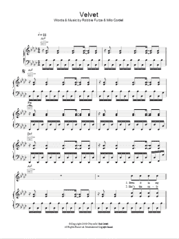 page one of Velvet (Piano, Vocal & Guitar Chords)