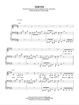 page one of Islands (Piano, Vocal & Guitar Chords)