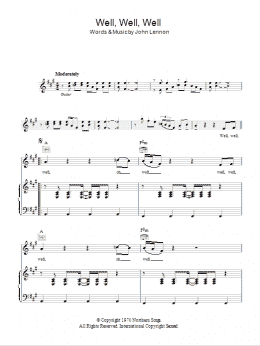 page one of Well, Well, Well (Piano, Vocal & Guitar Chords)