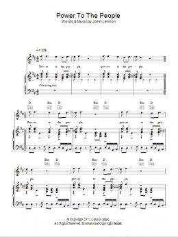 page one of Power To The People (Piano, Vocal & Guitar Chords)