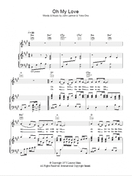 page one of Oh My Love (Piano, Vocal & Guitar Chords)