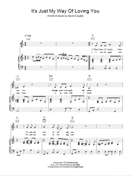 page one of It's Just My Way Of (Loving You) (Piano, Vocal & Guitar Chords)