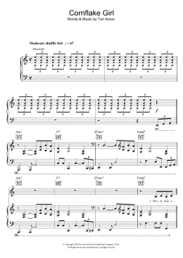 page one of Cornflake Girl (Piano, Vocal & Guitar Chords)