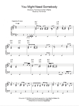 page one of You Might Need Somebody (Piano, Vocal & Guitar Chords)