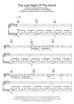 page one of The Last Night Of The World (from Miss Saigon) (Piano, Vocal & Guitar Chords)