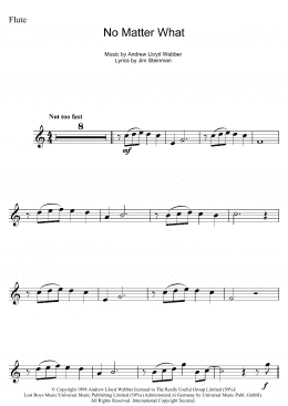 page one of No Matter What (from Whistle Down The Wind) (Flute Solo)
