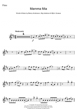 page one of Mamma Mia (Flute Solo)