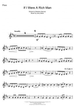 page one of If I Were A Rich Man (from Fiddler On The Roof) (Flute Solo)