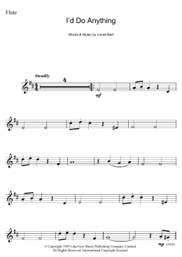 page one of I'd Do Anything (from Oliver!) (Flute Solo)