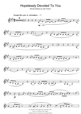 page one of Hopelessly Devoted To You (from Grease) (Trumpet Solo)