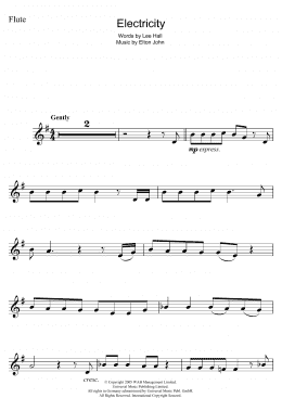 page one of Electricity (from Billy Elliot: The Musical) (Flute Solo)