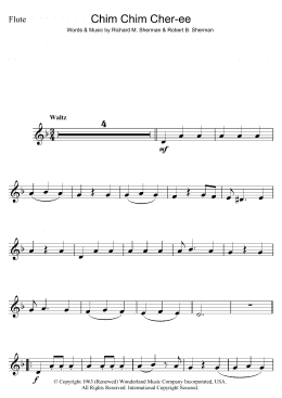 page one of Chim Chim Cher-ee (from Mary Poppins) (Flute Solo)