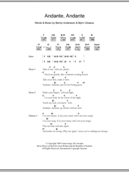 page one of Andante, Andante (Guitar Chords/Lyrics)