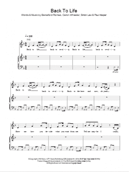 page one of Back To Life (However Do You Want Me) (Piano, Vocal & Guitar Chords)