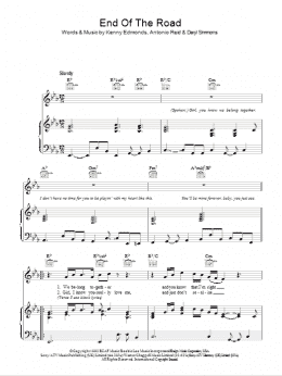 page one of End Of The Road (Piano, Vocal & Guitar Chords (Right-Hand Melody))