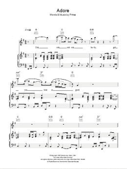 page one of Adore (Piano, Vocal & Guitar Chords)